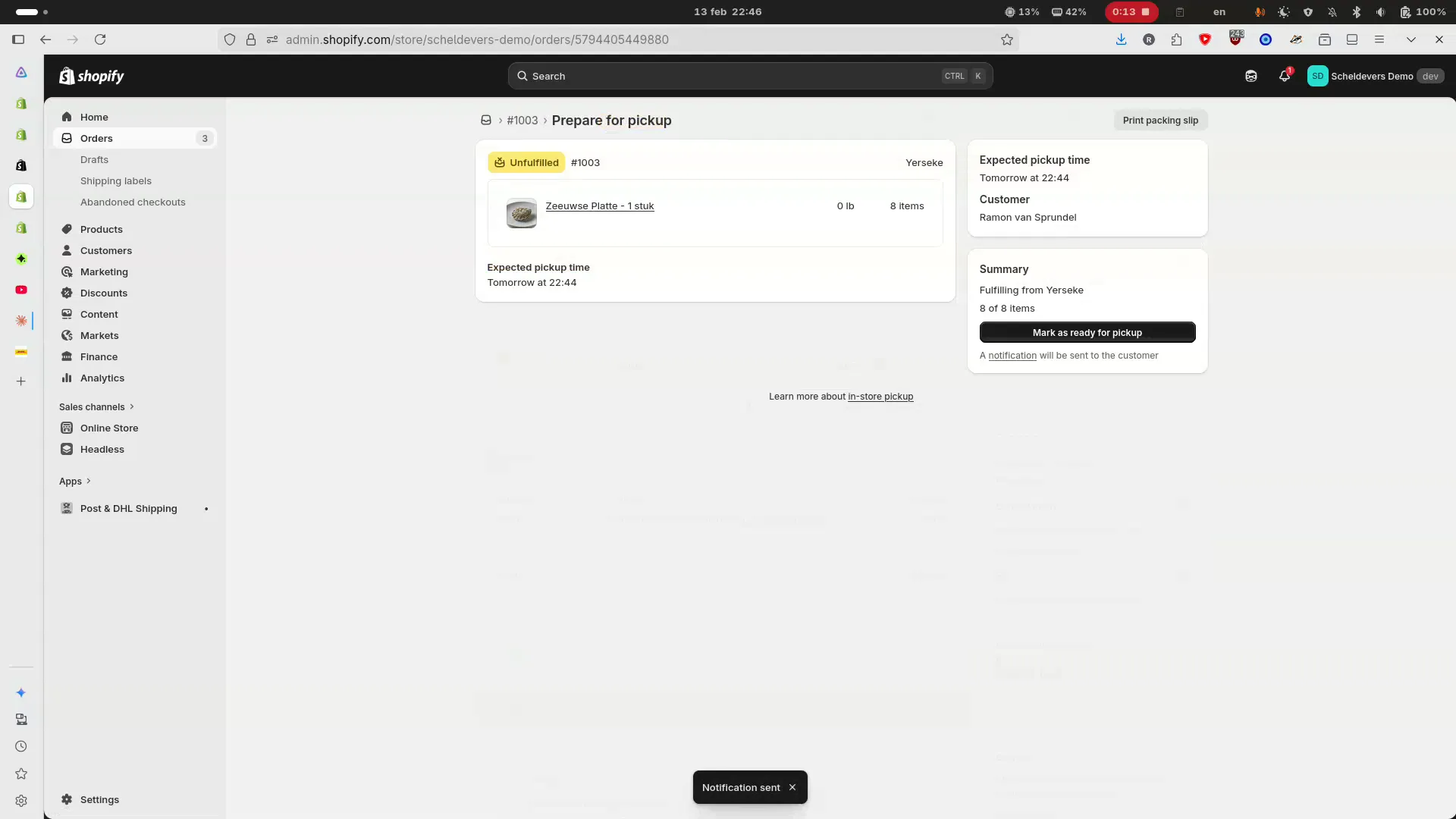 Fulfillment flow in Shopify Admin