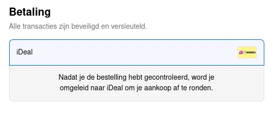 iDEAL en Wero betaalopties in de checkout