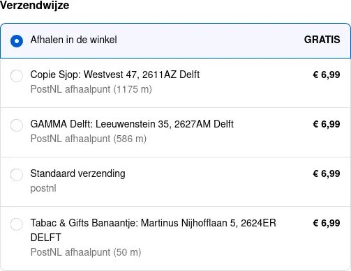 PostNL afhaalpunten in de checkout